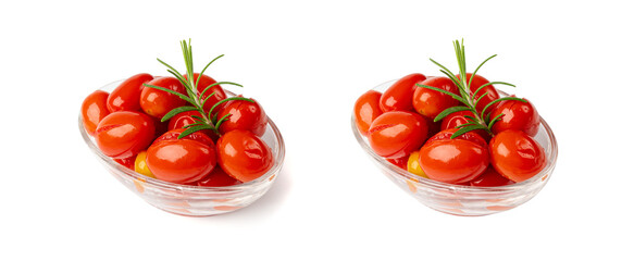 Pickled Cherry Tomatoes Isolated, Canned Small Tomato, Healthy Fermented Vegetables, Salted Marinated Food