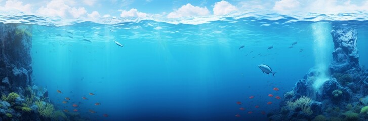 Fototapeta na wymiar underwater scene, Generative AI