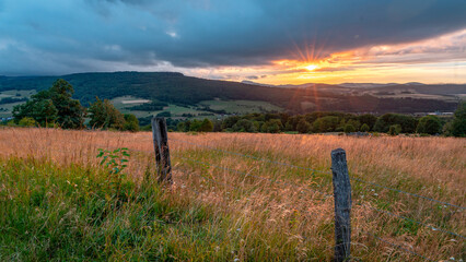 sunset over the field