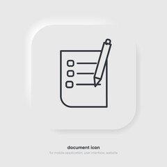 Tasks clipboard icon. Task done sign. Approved document icon. Project completed. Check Mark sign. Worksheet sign. Application form. Fill in the form. Report. Checklist icon