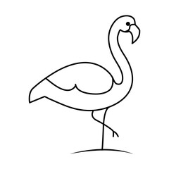 Continuous one line drawing of heron bird  vector illustration