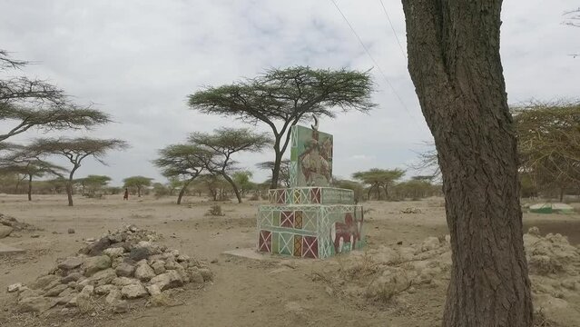 Oromo  warrior grave decorated Oromia Ethiopia