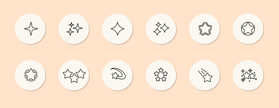 Rating with stars line icon. Favorites, like, highest score, rating. Pastel color background. Vector line icon