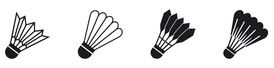 Vector badminton shuttlecock icon. Two-tone version on black and white background.EPS 10
