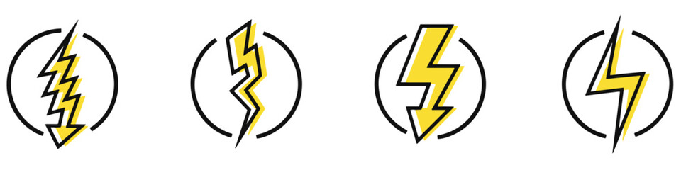 Flash lightning bolt icon. Electric power symbol. Power energy sign, vector illustration. Vector Graphic. EPS 10