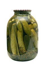 Pickled cucumbers in a jar