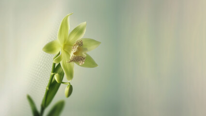 Obraz na płótnie Canvas Green dendrobium nobile orchid flower background, Flowers composition as background project graphic design