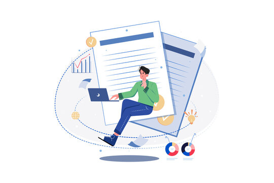 Researcher examining legal document data.