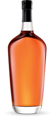 A stylish vector illustration of a whiskey bottle against a clean white background. Perfect for designs related to luxury, spirits, and relaxation. EPS-10