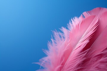 Vibrant Pink Feather on a Background Captured Photograph. Generative AI