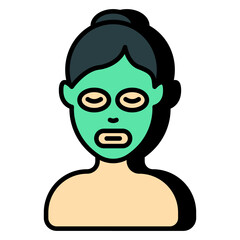 Conceptual flat design icon of face sheet mask 