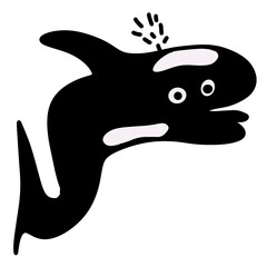 hand drawn illustration of a whale