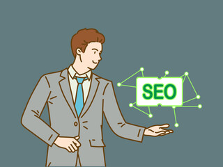SEO, search engine optimization of a website that appears in search results page concepts, SEO letters and business