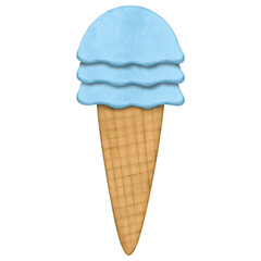 Blue Ice Cream Cone