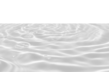 White water with ripples on the surface. Defocus blurred transparent white colored clear calm water surface texture with splashes and bubbles. Water waves with shining pattern texture background.