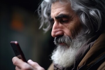 closeup shot of an unrecognisable man using a cellphone outdoors