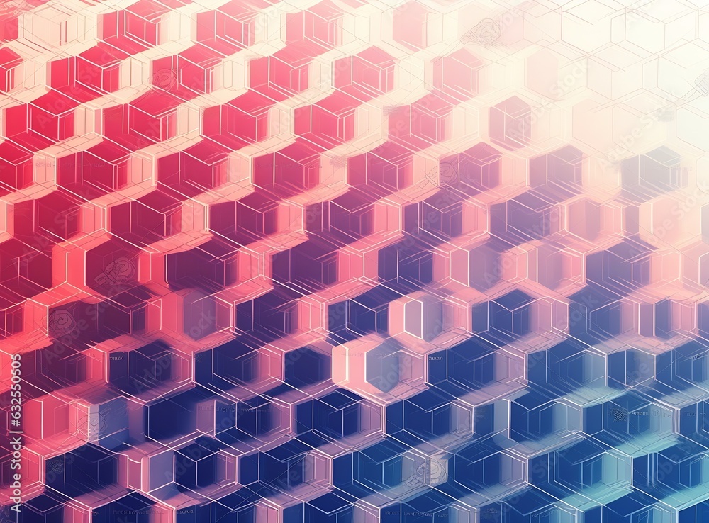 Poster Generative AI : Abstract flat hexagon technology background pattern