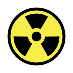 Radiation sign in png. Nuclear icon in black and yellow. Radiation symbol. Nuclear sign in png. Hazard symbol. Radiation icon. Yellow nuclear warn