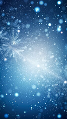 Obraz premium Abstract winter background with snowflakes, generative AI.