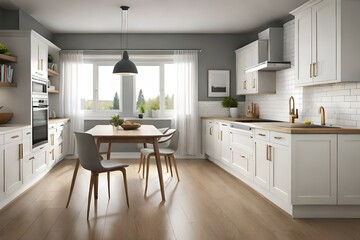 Fototapeta na wymiar modern kitchen interior with table