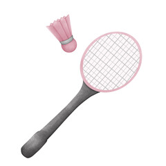 badminton racket and shuttlecock
