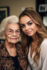 Fototapeta premium portrait of a young woman and her mother in the office