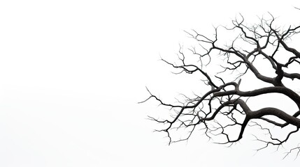 Obraz premium White background with branch silhouette