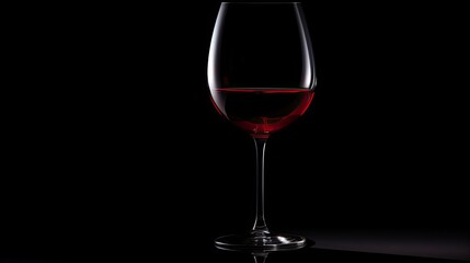 Silhouette of a wine glass on a black background
