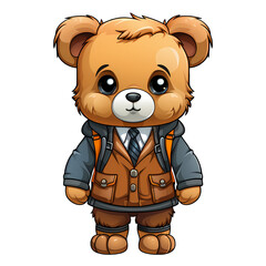 Cute Teddy Bear Back To School Clipart Illustration