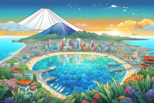 Cartoonize city of Jeju