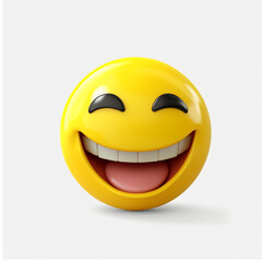 Smiling emoticon 3d illustration