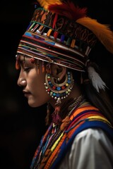 Fototapeta premium cropped shot of an unrecognizable woman wearing a traditional tribal headdress