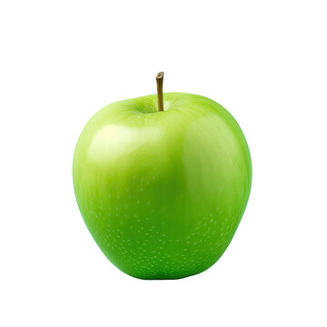 Fresh green apple pieces on transparent background Concept of healthy eating and diet