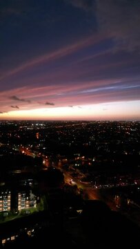 flying over dublin at night