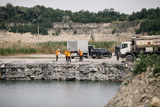carrying out work in a quarry where minerals are extracted with the help of excavations, explosive works