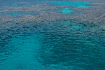 Blue Ocean Water and Shallow Reef