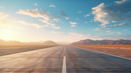 Empty asphalt road, Adventure road in desert - Powered by Adobe