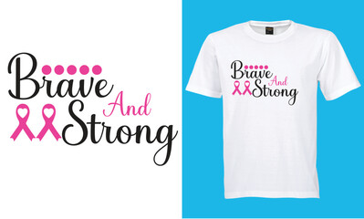 Breast Cancer Awareness t shirt design with pink ribbon
