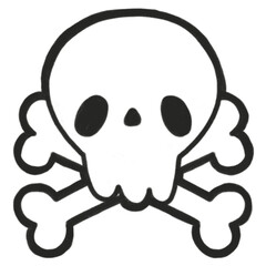 Hand Drawn Cute skull and crossbones 
