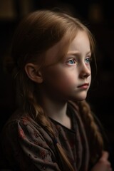 Fototapeta premium a young girl looking away from the camera in disappointment