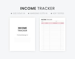 Income tracker template printable