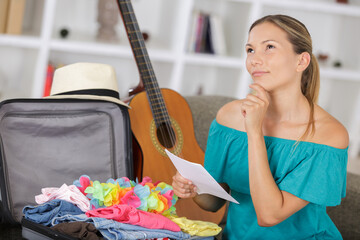 travel items accessories preparation list concept