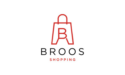 Vector b letter shop shopping bag logo vector suitable for shopping logo