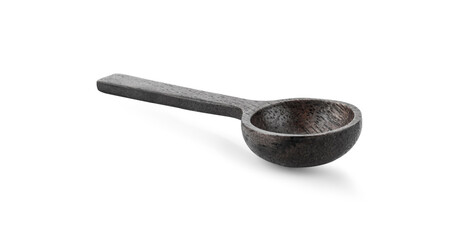 Wooden spoon on white background