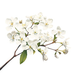 Fully blossomed small white blossoms