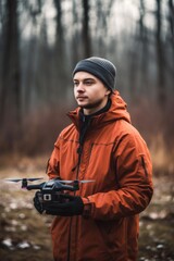 shot of a young man controlling his drone in the outdoors