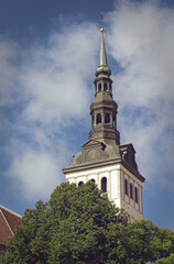 Spire of St Olaf's Church in Tallinn
