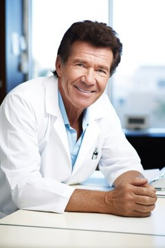 Shot Of A Mature Doctor Smiling At You From Behind His Desk