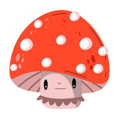 mushroom fly agaric vector illustration in the doodle style