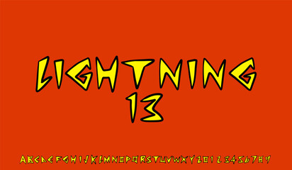 creative font design ,alphabet ,number and lightning elements